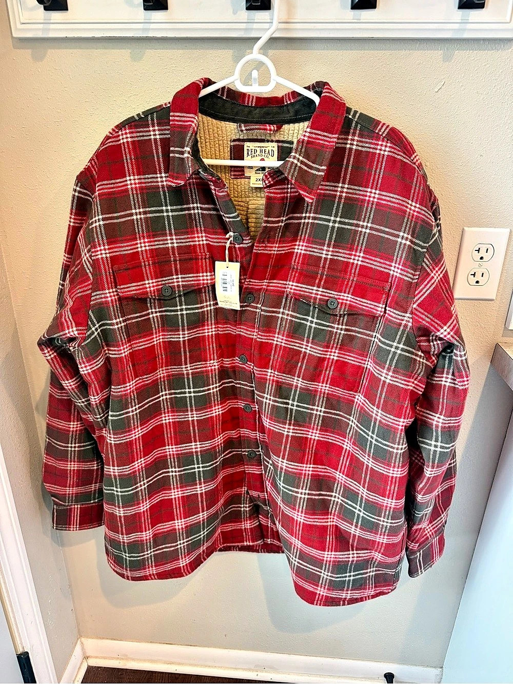 Red Head Brand Co. Red Head Sherpa Lined Shirt Jacket. Plaid Sherpa-Lined Shirt